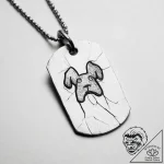 Tattoo design a dog tag with a subtle crack o… – tattoo sketch (№1754084001_0, 01.08.2025 21:33) — tattoovalue.net