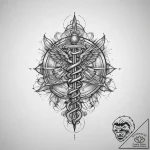 Tattoo design a futuristic medical symbol for… – tattoo sketch (№1754084816_0, 01.08.2025 21:46) — tattoovalue.net