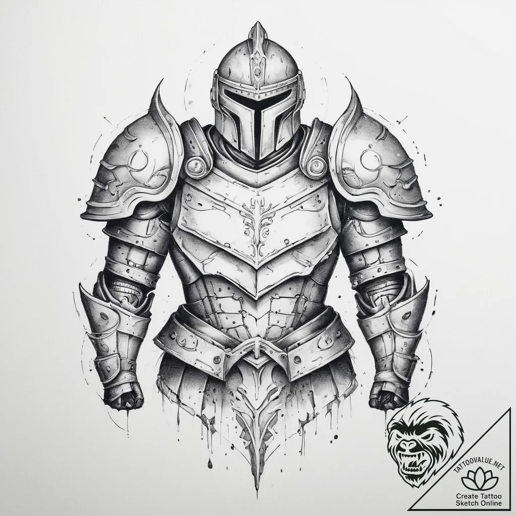 Tattoo sketch an abstract "armor" made of lig... - tattoo sketch (№1754085827_0, 01.08.2025 22:03) — tattoovalue.net