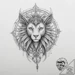 Tattoo design a zodiac animal depicted in a s… – tattoo sketch (№1754087023_0, 01.08.2025 22:23) — tattoovalue.net