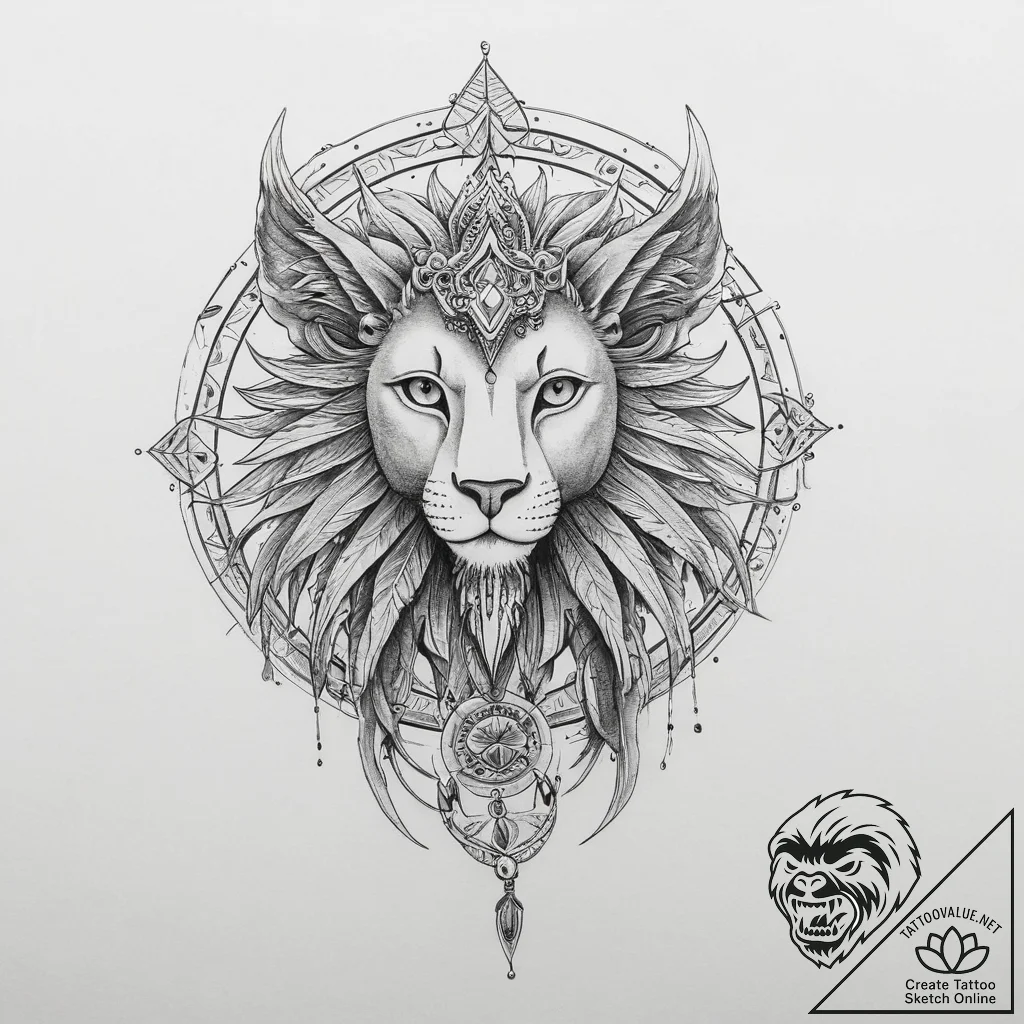 Tattoo design a zodiac animal depicted in a s... - tattoo sketch (№1754087023_0, 01.08.2025 22:23) — tattoovalue.net