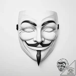 V for vendetta mask – tattoo sketch (№1754088043_0, 01.08.2025 22:40) — tattoovalue.net