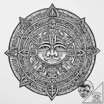 A mayan calendar stone, tattoo sketch design,… – tattoo sketch (№1754088651_0, 01.08.2025 22:50) — tattoovalue.net