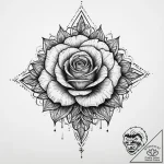 A wilting black rose losing its petals, ink i… – tattoo sketch (№1754089453_0, 01.08.2025 23:04) — tattoovalue.net