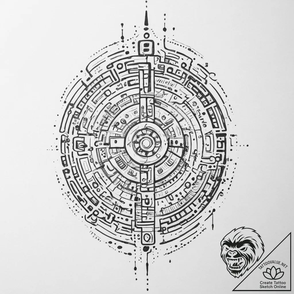 Morse code, tattoo drawing outline, clean lin... - tattoo sketch (№1754090267_0, 01.08.2025 23:17) — tattoovalue.net