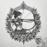 Tattoo sketch a sagittarius archer in action,… – tattoo sketch (№1754091279_0, 01.08.2025 23:34) — tattoovalue.net