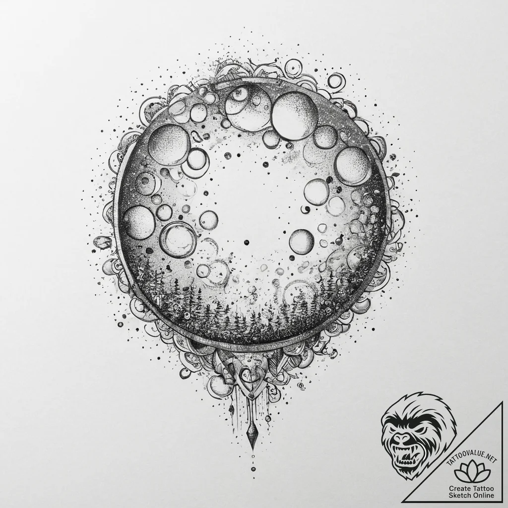 Tattoo sketch an abstract "bubble" effect, so... - tattoo sketch (№1754091480_0, 01.08.2025 23:38) — tattoovalue.net