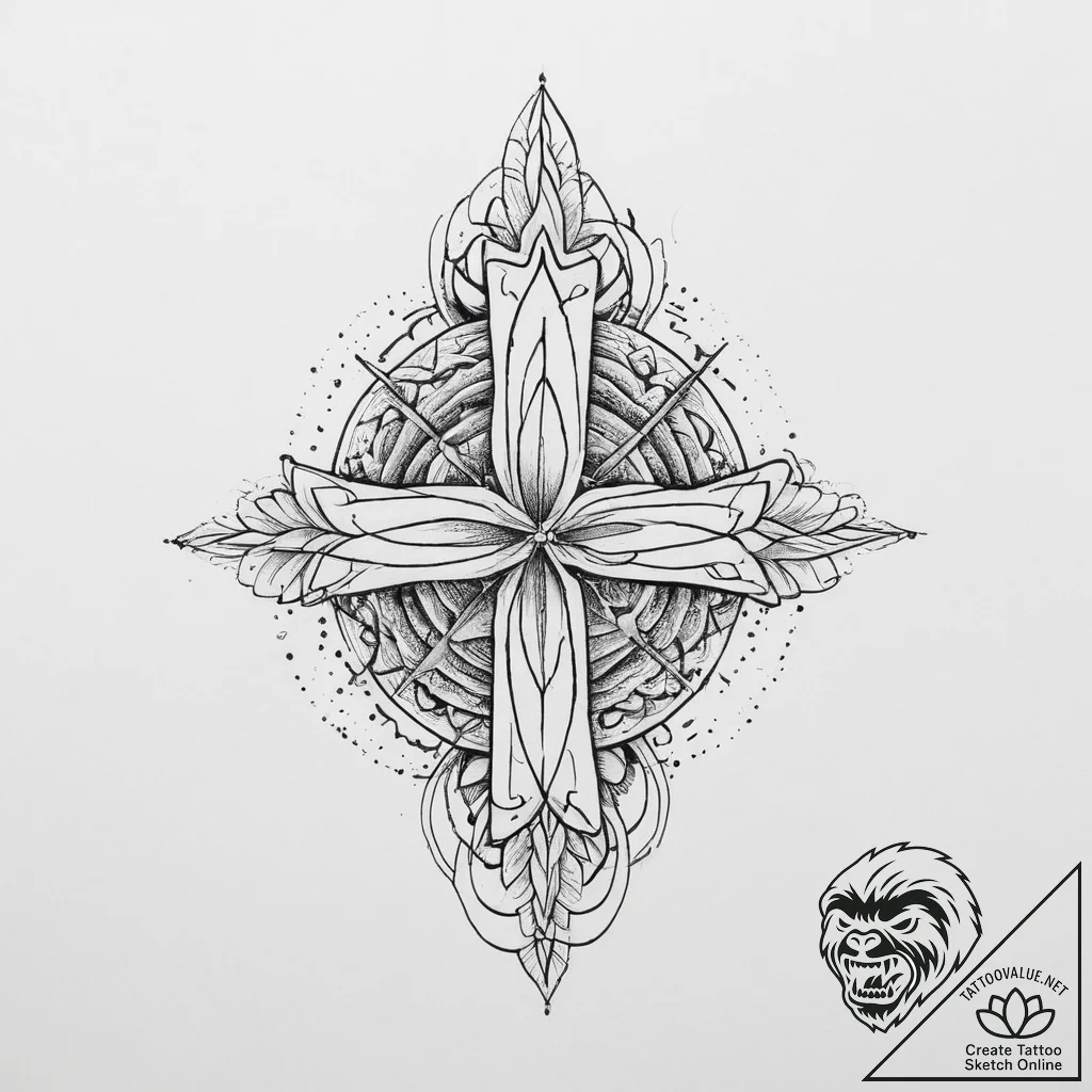 Tattoo sketch an abstract representation of w... - tattoo sketch (№1754094719_0, 02.08.2025 00:31) — tattoovalue.net