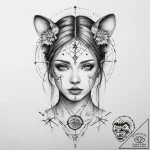 Tattoo design a sketch-style portrait of a pe… – tattoo sketch (№1754095917_0, 02.08.2025 00:51) — tattoovalue.net