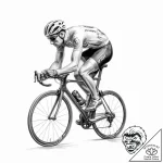 A shot of a professional cyclist in a peloton… – tattoo sketch (№1754096722_0, 02.08.2025 01:05) — tattoovalue.net