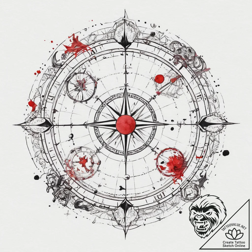 Tattoo sketch a zodiac constellation on an an... - tattoo sketch (№1754097323_0, 02.08.2025 01:15) — tattoovalue.net