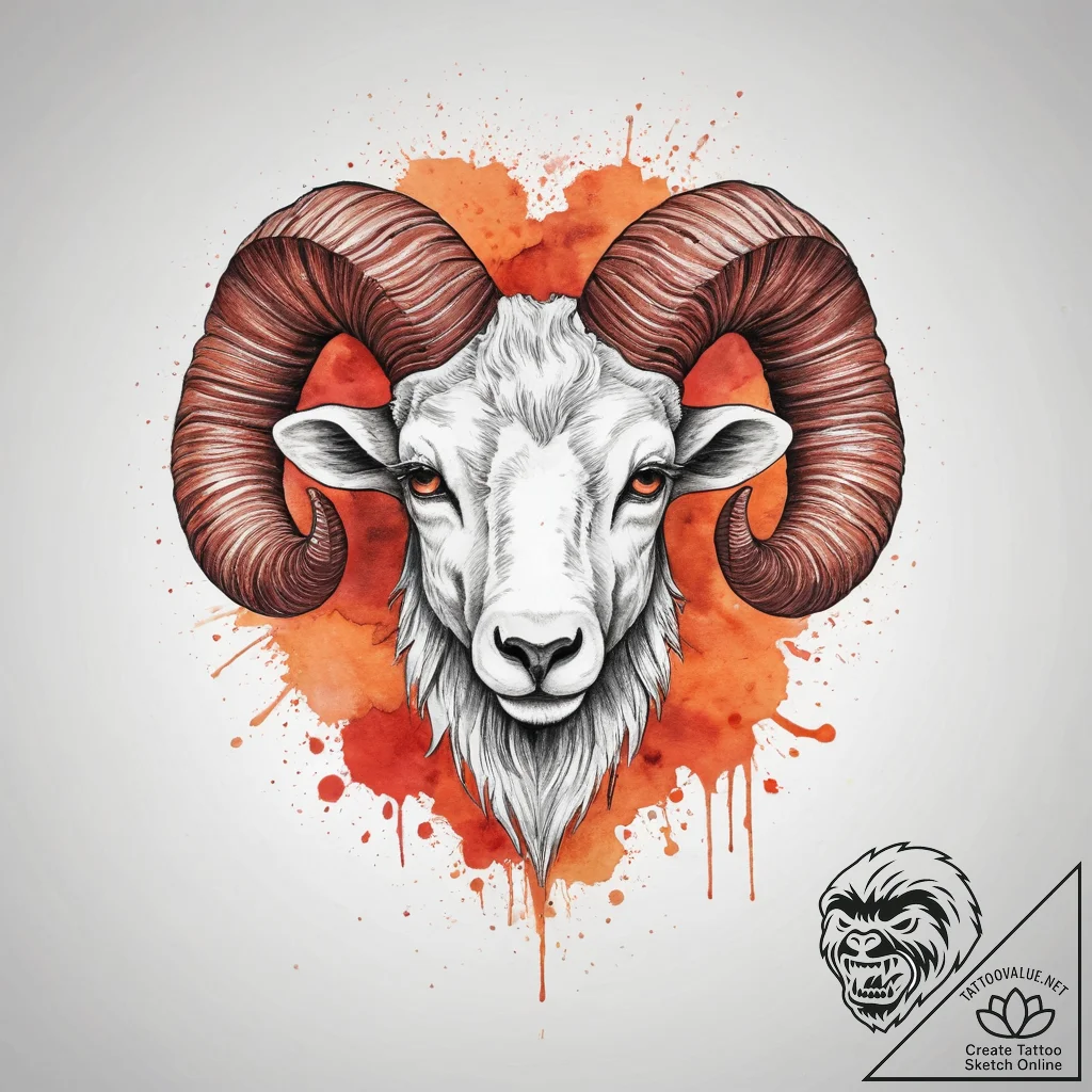 Tattoo sketch an aries ram's head, dissolving... - tattoo sketch (№1754098133_0, 02.08.2025 01:28) — tattoovalue.net