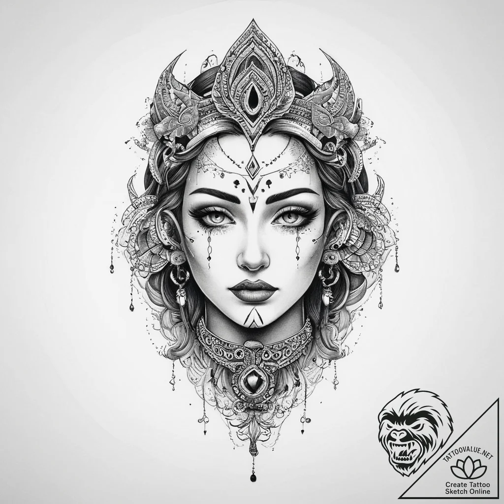 Tattoo sketch a powerful, silent guardian fig... - tattoo sketch (№1754099341_0, 02.08.2025 01:49) — tattoovalue.net