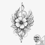 Tattoo sketch a flower whose stem is a musica… – tattoo sketch (№1754100166_0, 02.08.2025 02:02) — tattoovalue.net