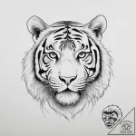 Tiger, artistic tattoo sketch, linework tatto… – tattoo sketch (№1754101375_0, 02.08.2025 02:22) — tattoovalue.net