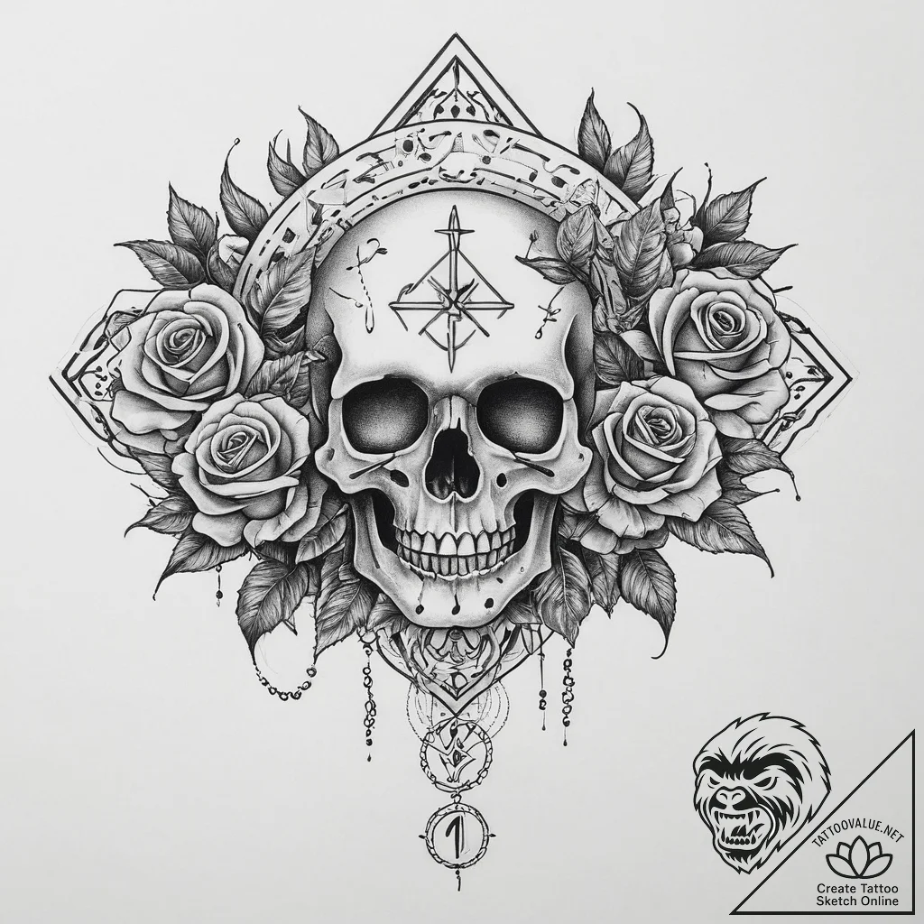 95. tattoo sketch: "vetar" rune surrounded by... - tattoo sketch (№1754101573_0, 02.08.2025 02:26) — tattoovalue.net