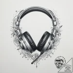 Tattoo design a gaming headset with a microph… – tattoo sketch (№1754101772_0, 02.08.2025 02:29) — tattoovalue.net