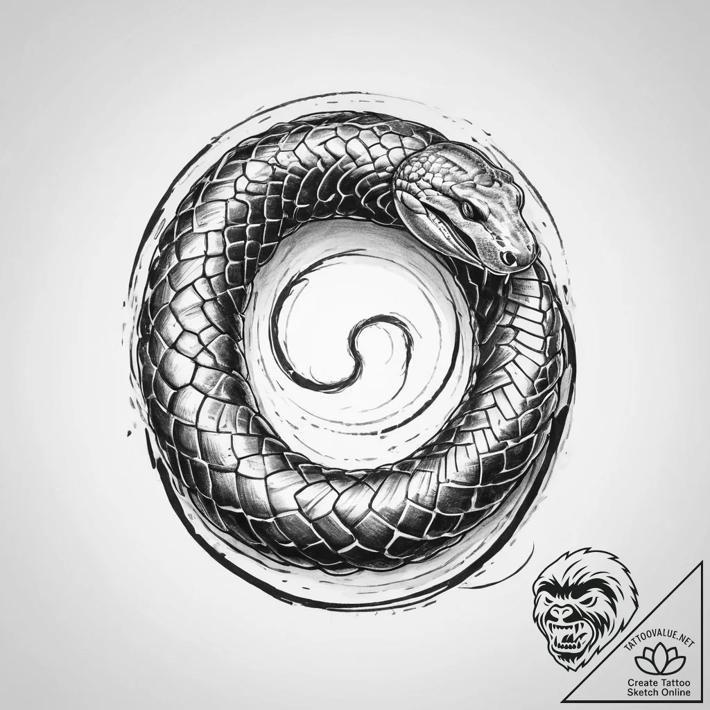 Tattoo sketch a anaconda coiling, for raw pow... - tattoo sketch (№1754102364_0, 02.08.2025 02:39) — tattoovalue.net