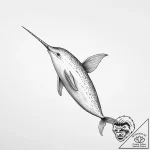 Narwhal – tattoo sketch (№1754102561_0, 02.08.2025 02:42) — tattoovalue.net