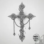 Chain, artistic tattoo sketch, on a clean whi… – tattoo sketch (№1754103357_0, 02.08.2025 02:55) — tattoovalue.net