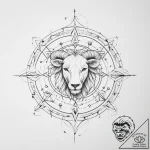 Tattoo design a zodiac glyph created by overl… – tattoo sketch (№1754104543_0, 02.08.2025 03:15) — tattoovalue.net