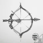 Tattoo design an archer’s bow with an arrow n… – tattoo sketch (№1754104739_0, 02.08.2025 03:18) — tattoovalue.net