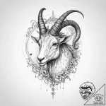 Tattoo design a capricorn goat-fish, appearin… – tattoo sketch (№1754105140_0, 02.08.2025 03:25) — tattoovalue.net