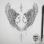 Tattoo sketch gemini twins, one with mercury’… – tattoo sketch (№1754107694_0, 02.08.2025 04:08) — tattoovalue.net