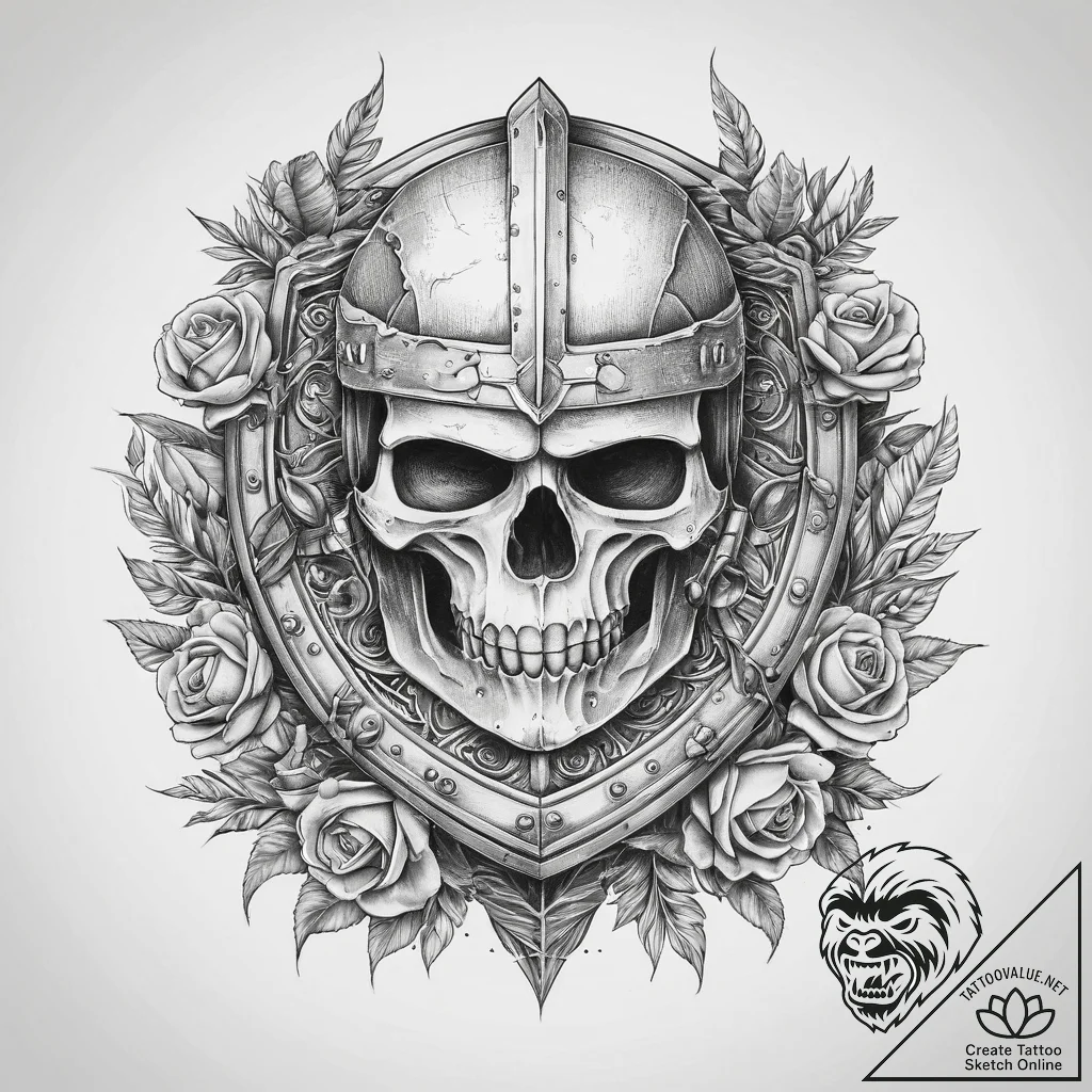 Tattoo sketch an ancient greek hoplite shield... - tattoo sketch (№1754109471_0, 02.08.2025 04:37) — tattoovalue.net