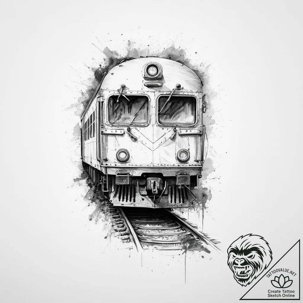 The interior of a sleeper car on a long-dista... - tattoo sketch (№1754110857_0, 02.08.2025 05:00) — tattoovalue.net