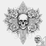 Narcissus, tattoo drawing outline, black outl… – tattoo sketch (№1754111252_0, 02.08.2025 05:07) — tattoovalue.net