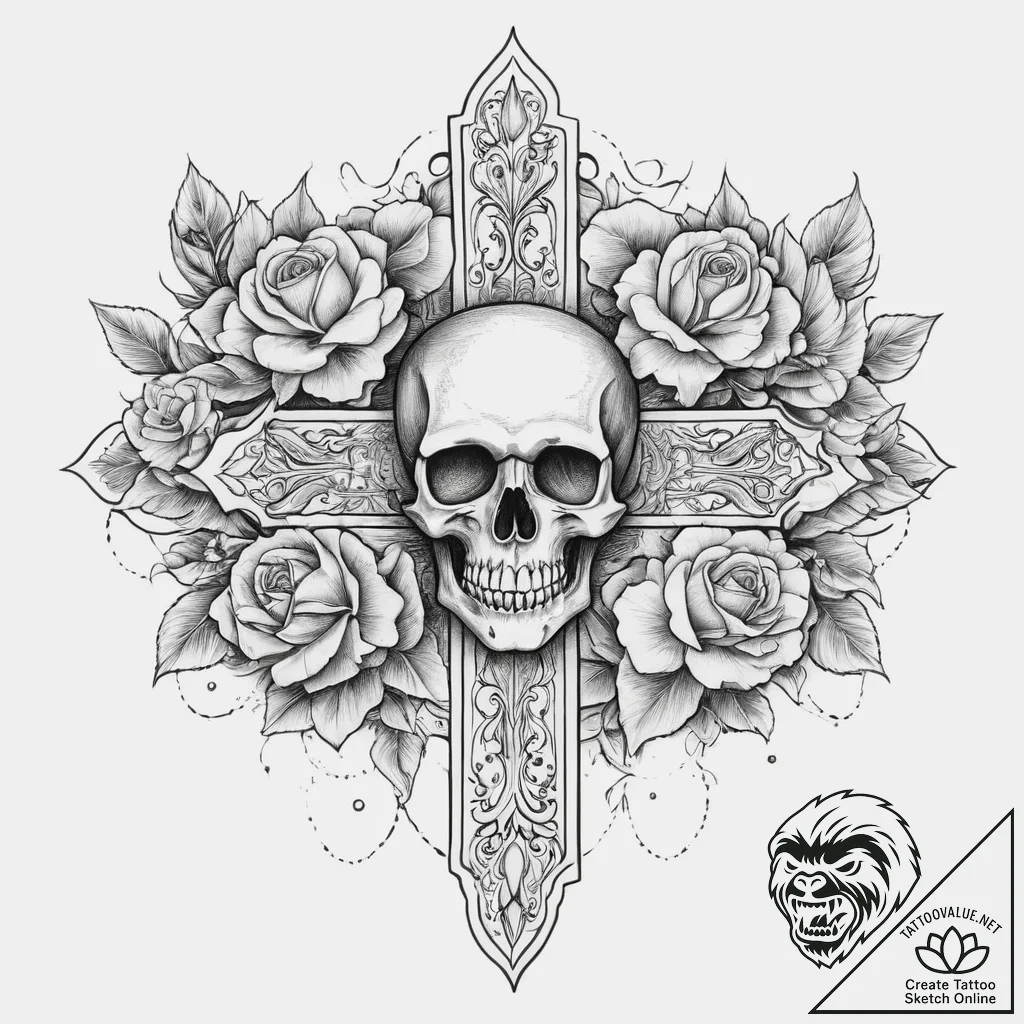 Narcissus, tattoo drawing outline, black outl... - tattoo sketch (№1754111252_0, 02.08.2025 05:07) — tattoovalue.net