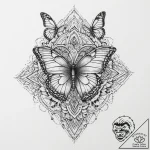 A human hand crumbling into butterflies, tatt… – tattoo sketch (№1754111450_0, 02.08.2025 05:10) — tattoovalue.net