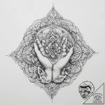 Tattoo design a stack of hands, each represen… – tattoo sketch (№1754112043_0, 02.08.2025 05:20) — tattoovalue.net