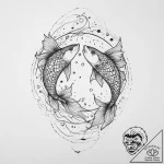 Tattoo design pisces fish as ancient spiritua… – tattoo sketch (№1754112240_0, 02.08.2025 05:24) — tattoovalue.net