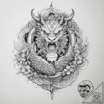 Tattoo design a zodiac animal in a dynamic po… – tattoo sketch (№1754112438_0, 02.08.2025 05:27) — tattoovalue.net