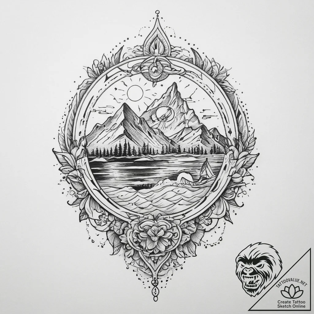 Tattoo sketch a subtle soundwave of a loved o... - tattoo sketch (№1754112834_0, 02.08.2025 05:33) — tattoovalue.net