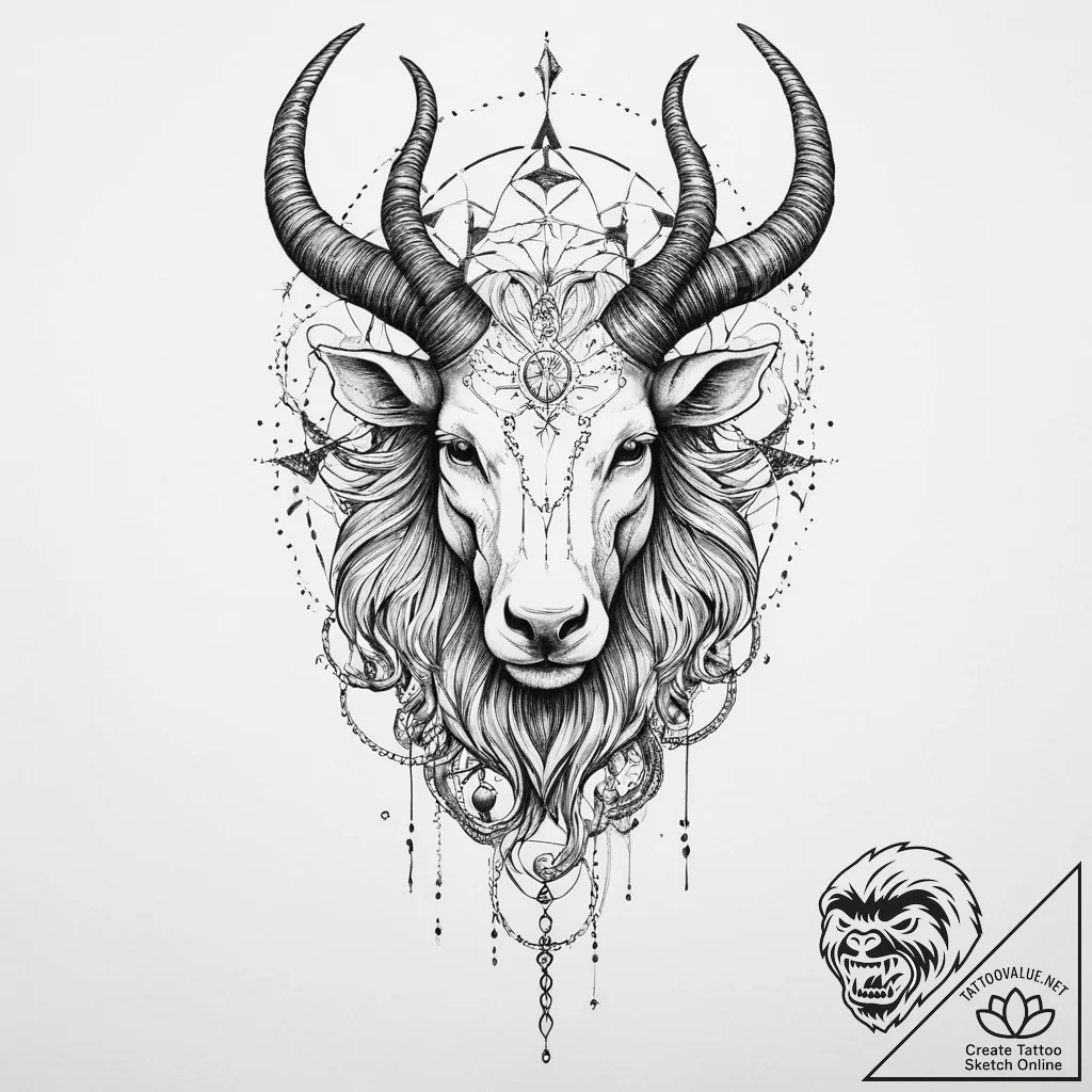 Tattoo design a zodiac animal transforming in... - tattoo sketch (№1754113822_0, 02.08.2025 05:50) — tattoovalue.net