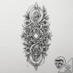 Tattoo sketch a single, unbroken chain link,… – tattoo sketch (№1754116393_0, 02.08.2025 06:33) — tattoovalue.net