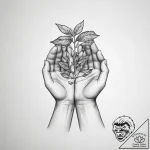 Tattoo sketch a small sapling growing from a… – tattoo sketch (№1754116590_0, 02.08.2025 06:36) — tattoovalue.net