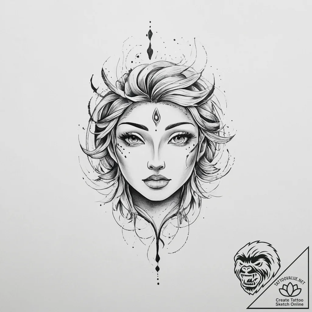 Tattoo design a small, abstract brushstroke r... - tattoo sketch (№1754116787_0, 02.08.2025 06:39) — tattoovalue.net