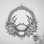 Tattoo design a cancer crab’s silhouette appe… – tattoo sketch (№1754117182_0, 02.08.2025 06:46) — tattoovalue.net