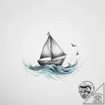Tattoo sketch a tiny paper boat sailing on a… – tattoo sketch (№1754117380_0, 02.08.2025 06:49) — tattoovalue.net