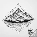 Tattoo sketch a minimalist mountain range spl… – tattoo sketch (№1754117576_0, 02.08.2025 06:52) — tattoovalue.net
