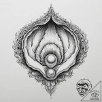 Tattoo design a delicate pearl in an open oys… – tattoo sketch (№1754118168_0, 02.08.2025 07:02) — tattoovalue.net