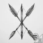 Tattoo design a pair of simple arrows, pointi… – tattoo sketch (№1754118365_0, 02.08.2025 07:06) — tattoovalue.net