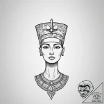 Nefertiti, tattoo drawing outline, black outl… – tattoo sketch (№1754119353_0, 02.08.2025 07:22) — tattoovalue.net