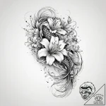 Tattoo sketch a single, elegant lily, with fi… – tattoo sketch (№1754120146_0, 02.08.2025 07:35) — tattoovalue.net