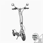 A modern, electric scooter parked on a city s… – tattoo sketch (№1754120751_0, 02.08.2025 07:45) — tattoovalue.net