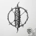 Tattoo sketch a single, strong strand of barb… – tattoo sketch (№1754120954_0, 02.08.2025 07:49) — tattoovalue.net